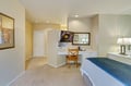 Bedroom with TV and Desk